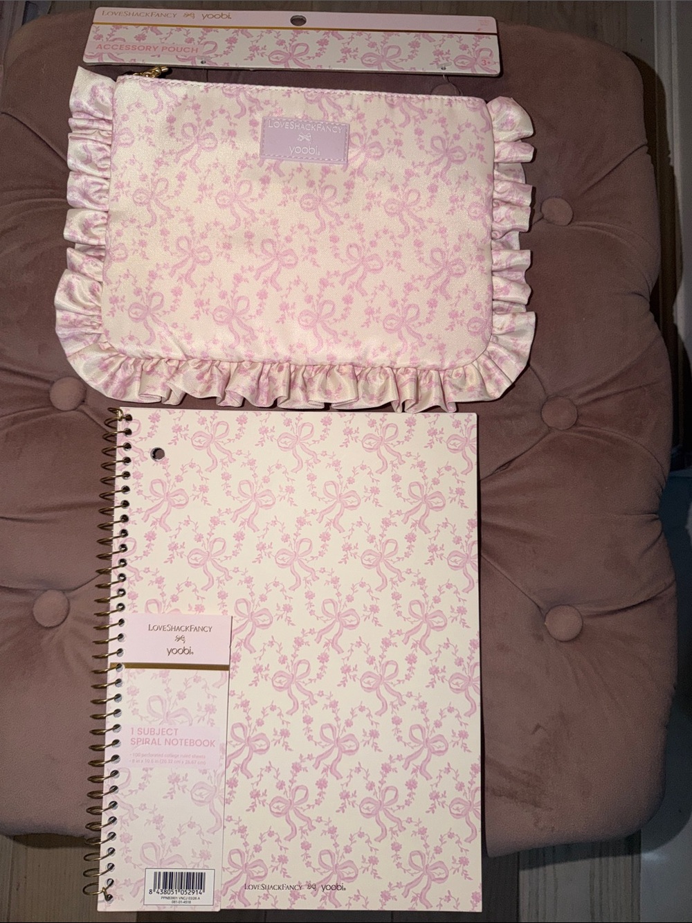 NWT! LOVE SHACK FANCY x TARGET Coquette Bow Accessory Pouch & Spiral Notebook